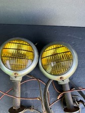 Vintage Studebaker Amber Fog Driving Lights Pair Yellow Glass Untested AS-IS