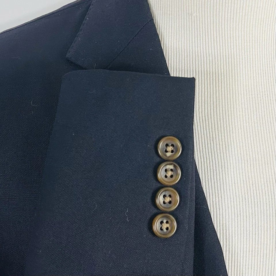 Joseph Jos A Bank 44R Sport Coat 100% Wool Navy Blue Two Button Double Vented - Image 4 of 4