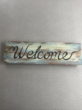 WELCOME Gorgeous Hanging Wood Wall Sign Indoor 24"x7" NEW WITH TAGS Great Gift 
