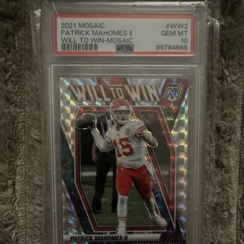 2021 Panini Mosaic - Will to Win Patrick Mahomes II #WW-2 Mosaic Prizm PSA 10