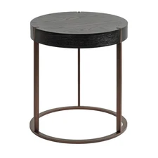 Kate and Laurel Rovin Modern Round Side Table, 16 x 16 x 18, Black and Bronze...