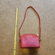 Steve Madden Red Embossed Logo Shoulder Bag With Chain Accent