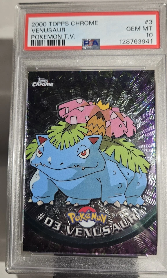 2000 Topps Chome VENUSAUR # 3 PSA - 10 POKÉMON TV - Image 3 of 4