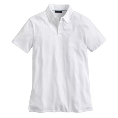 New Marc Anthony Men's Solid White Short-Sleeve Cotton Slubbed Polo Size XXL