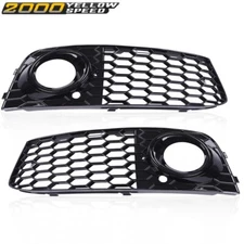 Fit For Audi A4 2008-2012 Front Bumper Fog Light Lamp Mesh Grill Grille Cover 