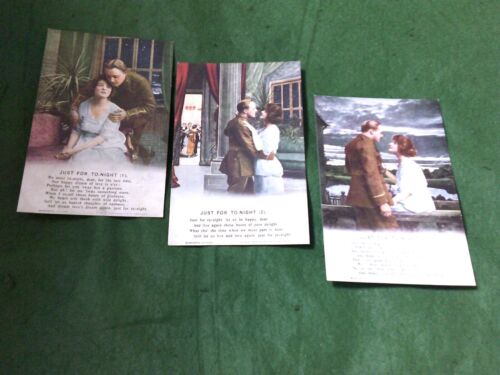 SONG CARDS Just for to-night X3 WWI Bamforth