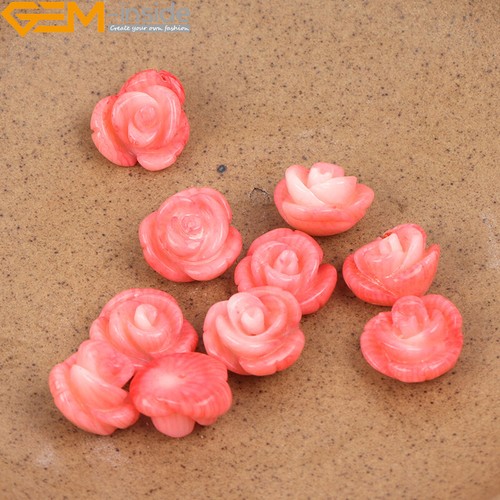 Half Drilled Coral Stud Flower Rose Shell Beads For Jewelry Making Earring - Picture 12 of 33