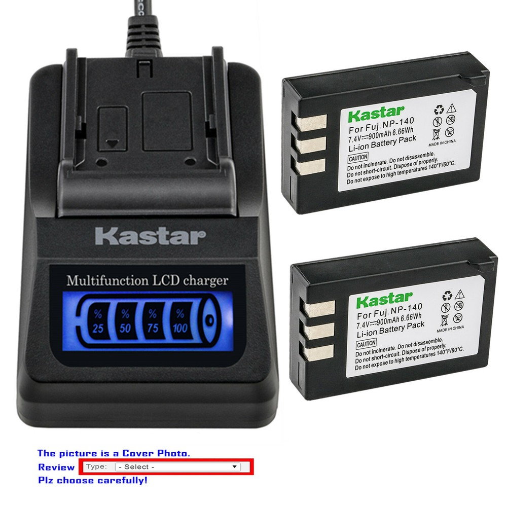 Kastar Battery LCD Quick Charger for Fujifilm NP-140 FNP-140 Fuji BC-140 BC140