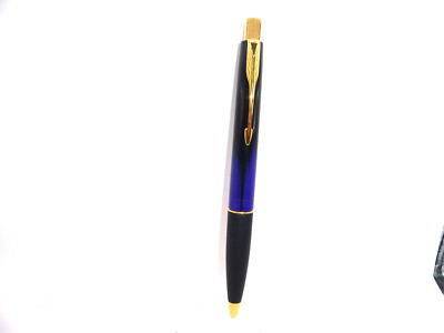 Parker Vintage Frontier black and blue Ball Pen---gold trim-new old stock