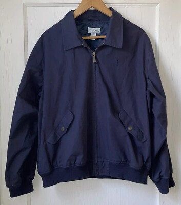 Vintage 90s Izod Women's Sz L Navy Golf Bomber Jacket
