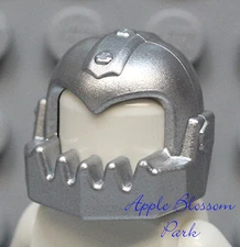 NEW Lego Metallic Silver HELMET -BreakJaw Agent Castle Knight Minifig Head Gear