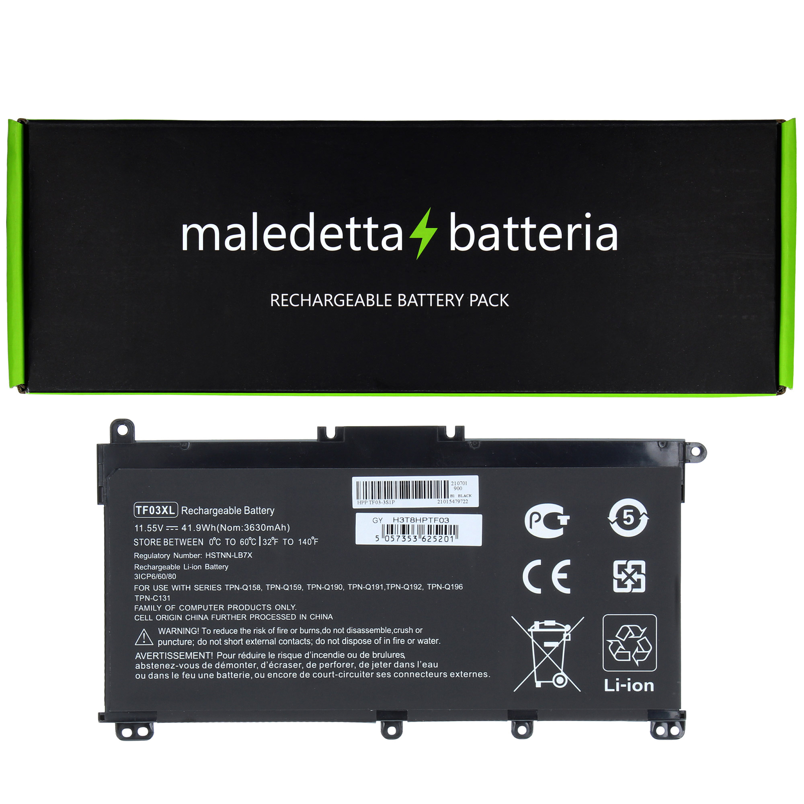 Batteria 11.55V 3600mAh HP TF03XL 920046-541 920070-855 - Alta Qualità