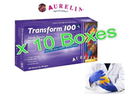 10x Box mit 100 (1000) Aurelia Transform Blue NItrile Handschuhe Latex GRATIS Full Case