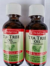 2 Tea Tree Oil 100 % Pure Essential Oil 2 fl oz ea 4 oz Aceite de Arbol de Te