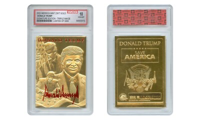 Us Presidents Trading Cards Donald Trump Triple Image Signature