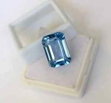 Brazilian Natural 14.15 Ct Blue Aquamarine Emerald Cut Loose Gemstone