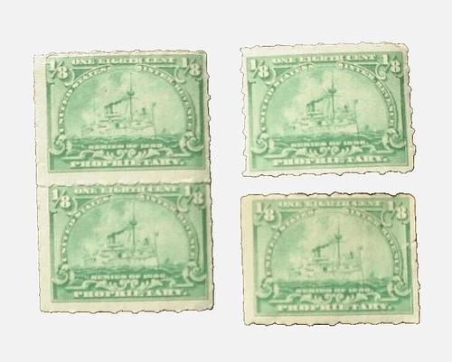 US SC RB20 TAX REVENEU PROPRIETARY STAMPS mint NH 1898 OG lot of 4