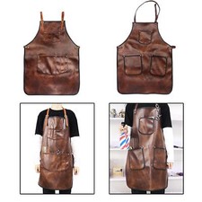 PU Leather Barber Apron Professional Grade Chef Apron for Salon Hairstylist