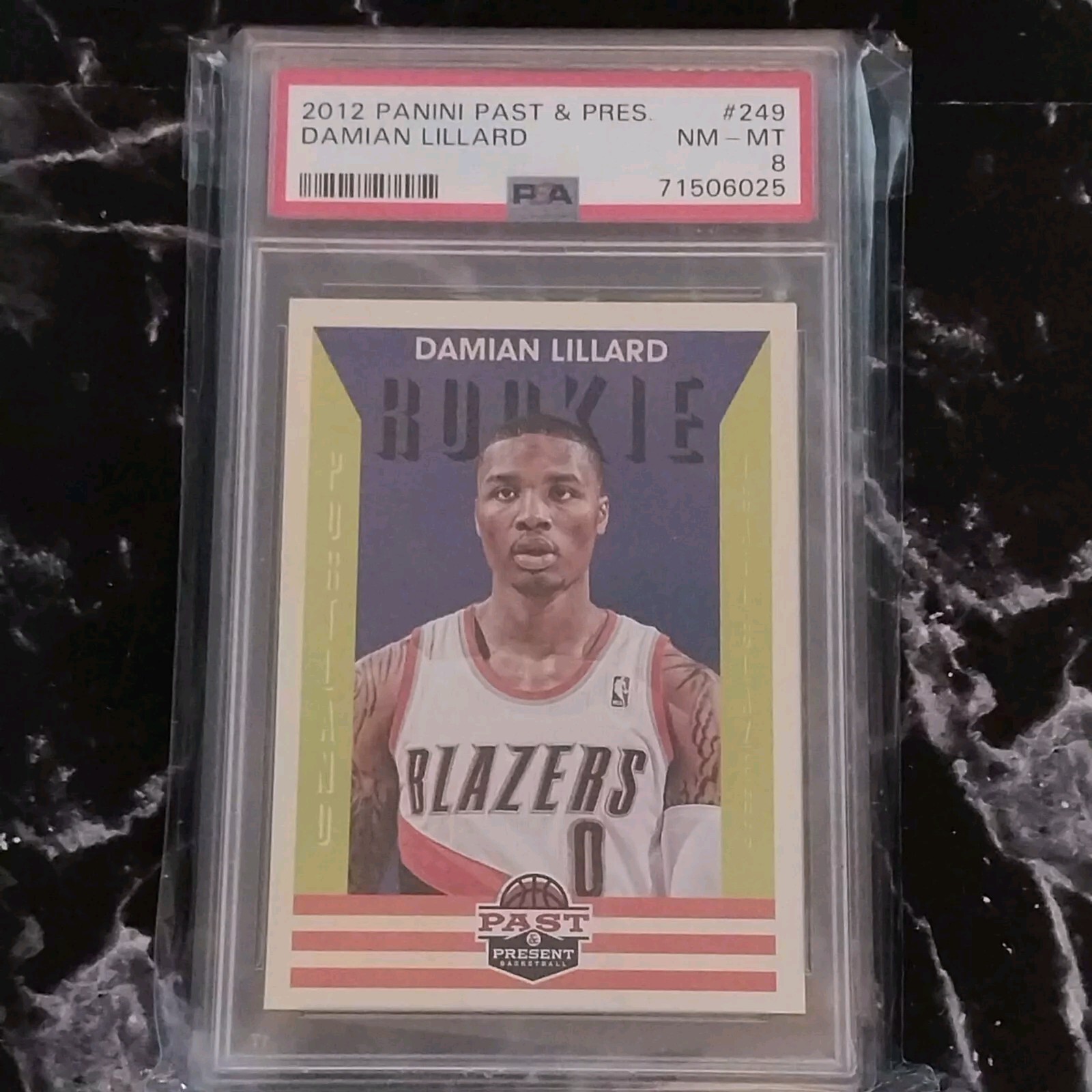 2012 PAST AND PRESENT Damian Lillard ROOKIE CARD  PSA 8 #249