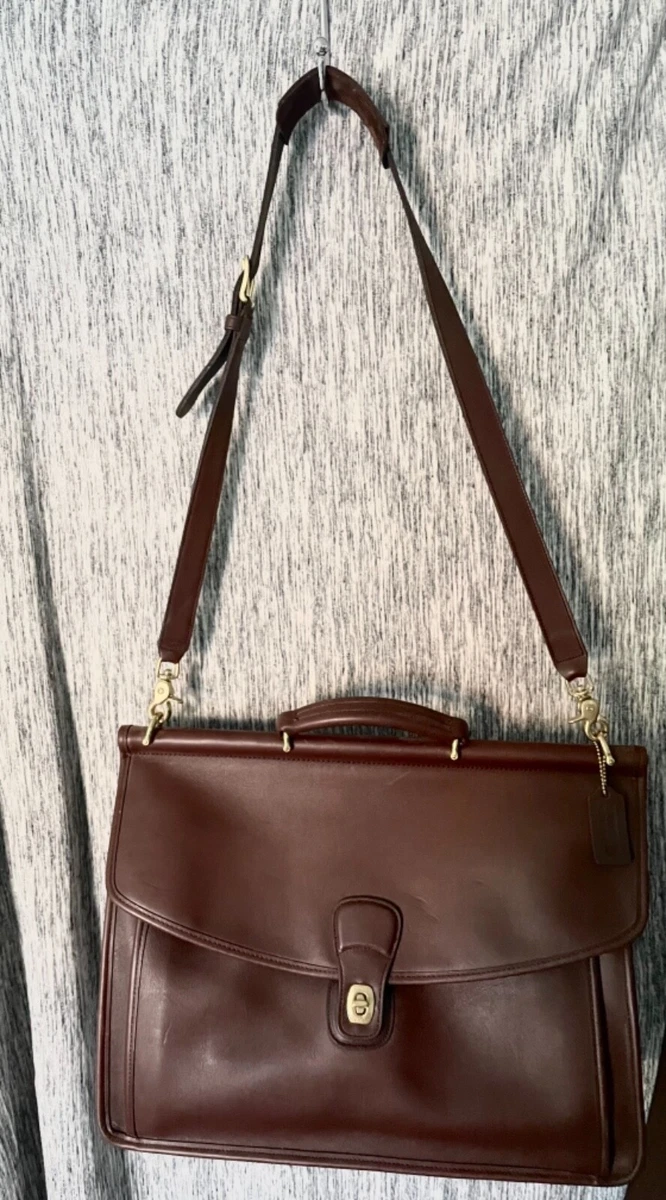 Vintage Coach Leather Messenger Bag Brown Large