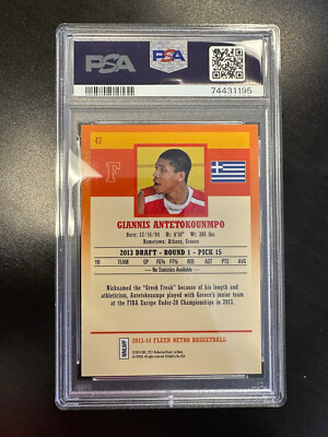 2013 Fleer Retro Giannis Antetokounmpo Rookie RC #47 PSA 9
