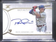 2018 Topps Definitive Rookie Autograph #DCA-RH10 Rhys Hoskins No 22 of 35