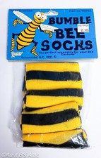 Socks Unisex Novelty Yellow  Black Stripe Bumble Bee Soft Acrylic Knee Socks OS