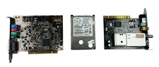3 Components Hitachi Travelstar Hard Disk, SBT-TVFM, Sound Blaster Live UNTESTED