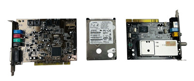3 Components Hitachi Travelstar Hard Disk, SBT-TVFM, Sound Blaster Live UNTESTED