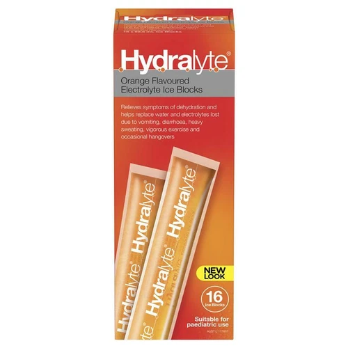 Hydralyte Orange Flavoured Electrolyte Ice Blocks For Dehydration 16 Pack - Picture 9 of 11