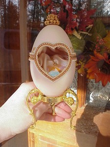 REAL-Goose-Egg-Jewelry-Keepsake-Music-Gift-Trinket-Box-Necklace-Heart