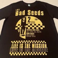The BAD SEEDS Life Is Mission Love Message T-Shirt Size Large Nick Cave RaRE 