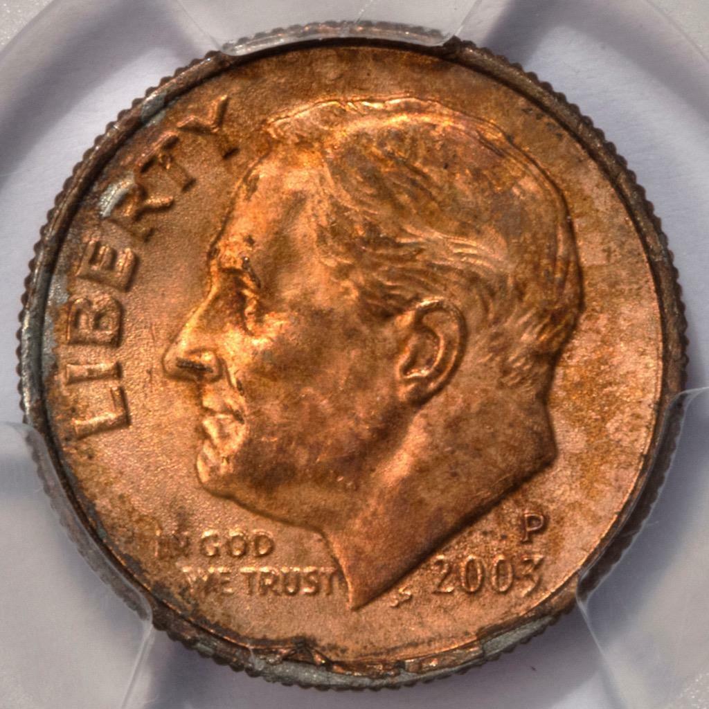 2003 PCGS MS65 Improperly Annealed Planchet Dime Mint Error Rare