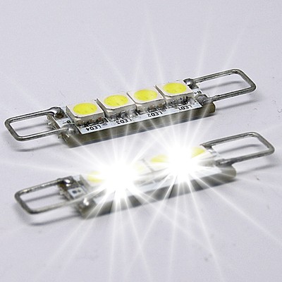 2X Schminkspiegelbeleuchtung Rigid Loop Hook Innenraum 4SMD - 42mm LED weiß 