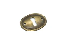 1-1/2" Keyhole Cover Plate Escutcheon Furniture Brass Key Hole Lock Plate 