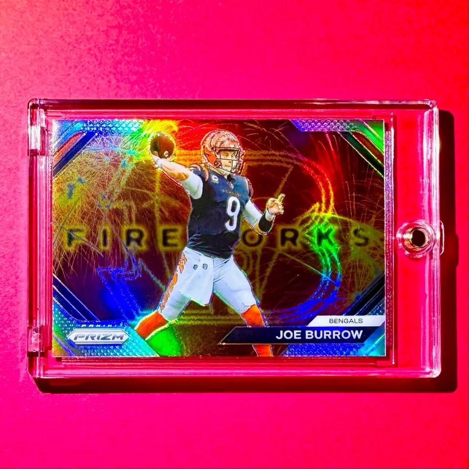 Joe Burrow RARE SILVER REFRACTOR PANINI PRIZM FIREWORKS SP INSERT CARD - MINT! - Image 3 of 4