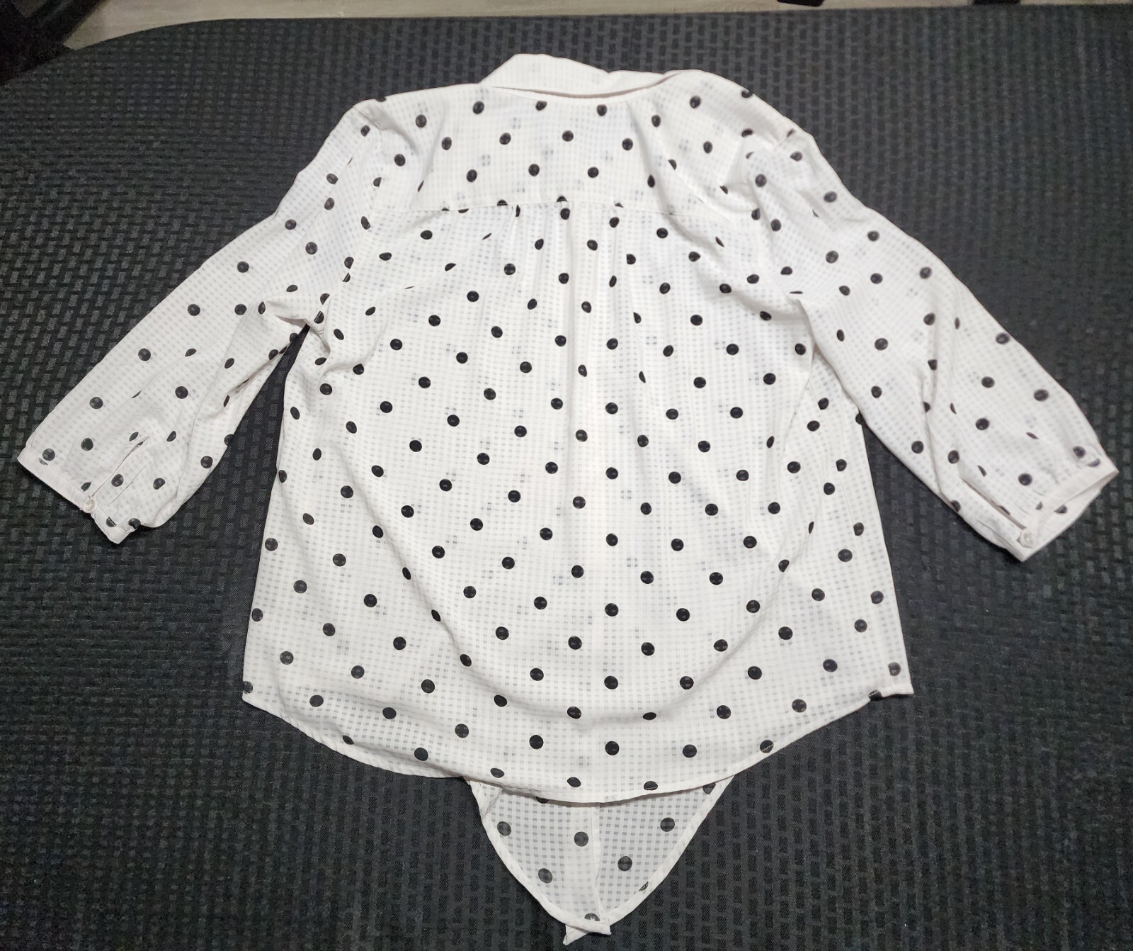 Women's Alia White and Black Polka Dot Print 3/4 … - image 2