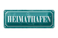 Blechschild Hinweis 27X10 Cm Heimathafen Metall Geschenk Deko Schild Tin Sign