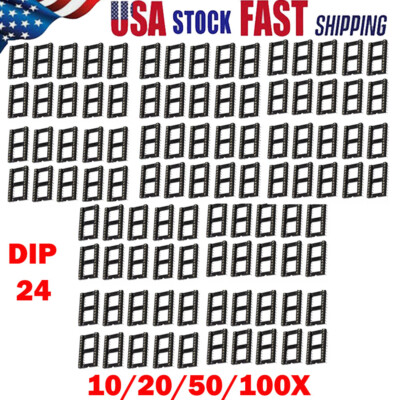 10/20/50/100pc 24 Pin Wide DIP Round IC Sockets Solder Type Gold Plated Machined