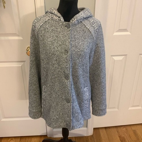 NWOT Patagonia Hooded Gray Button Up Coat- Size L - 第 1/4 張圖片