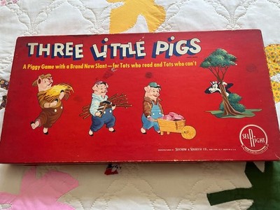 Three Little Pigs Board Game No. 15 Selchow & Righter 1959 Fairy Tale