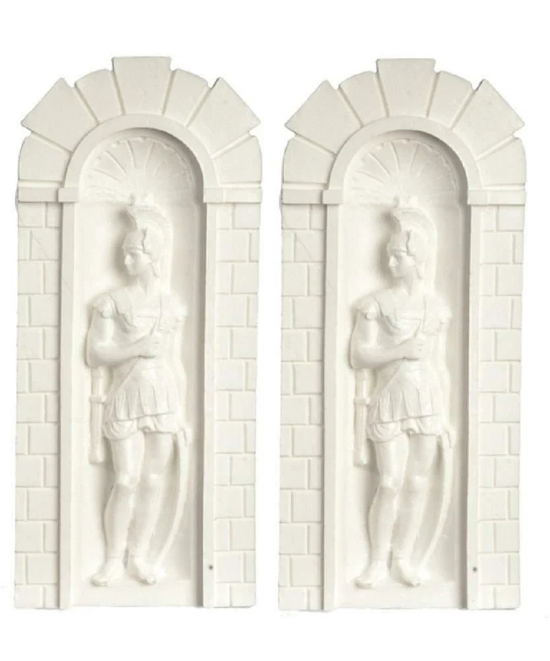 Dolls House 2 Roman Soldier Niches Wall Decor Panals Miniature Garden Accessory - Image 1 of 4