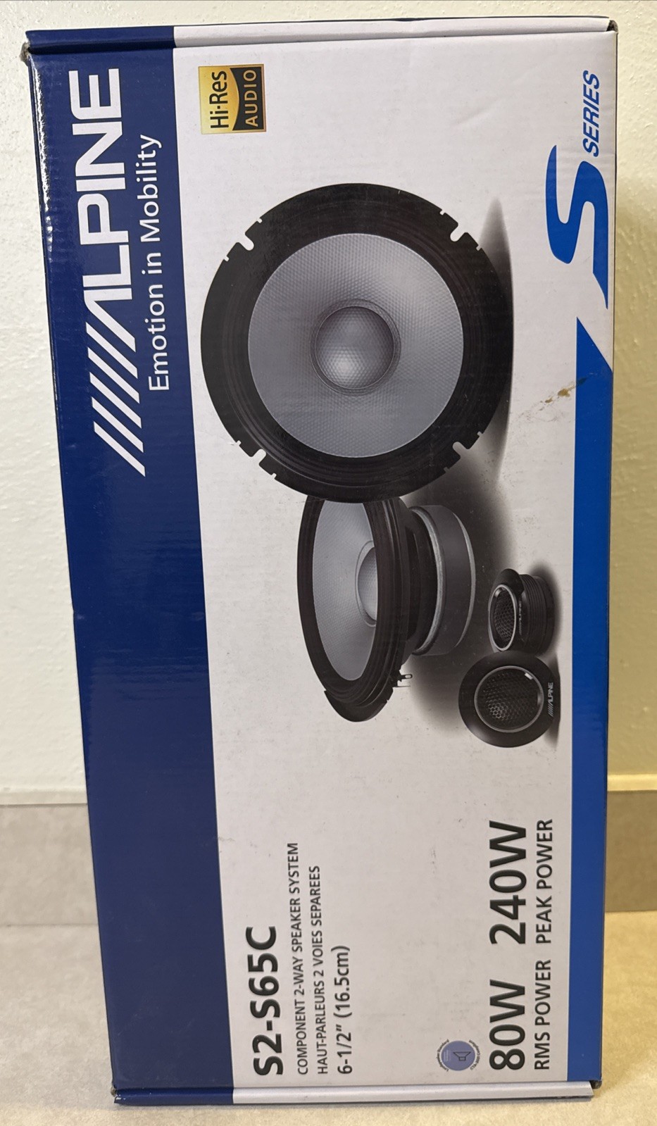 ALPINE S-SERIES S2-S65C 6.5" 2-WAY 80 WATT RMS Component Speaker Brand New