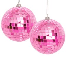 2 PCS 4 Inch Hanging Mirror Disco Balls Party Stage Festival Decoration Decor