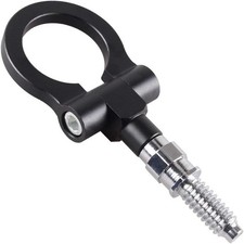 Universal Car Front Bumper Screw-on Tow Hook Aluminum 16mm Tow Hook Front Black