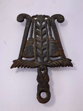 Vintage Cast Iron Footed Trivet Grain & Tassel Made in USA
