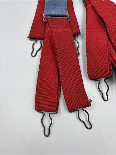 Firefighter Suspenders Blue Red Parachute Turnout Morning Pride Vintage READ - Picture 8 of 10