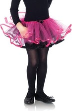 Reversible Ribbon Trimmed Tutu Skirt Halloween Child Costume Accessory 3 COLORS