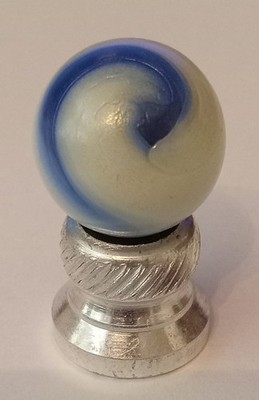Large Prize Name Akro Agate Lazy Corkscrew Marble .74 NM Condition Shooter 1930s