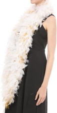 80 Gram, 2 yards Long Turkey Chandelle Feather Boa, Great for Party, Wedding,...
